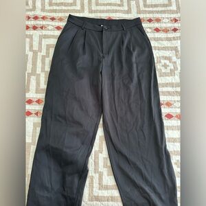 Women's Casual Wide Leg High Waisted Button Down Straight Long Trousers Pants